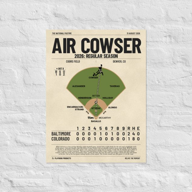 Greatest Baltimore Orioles Plays Poster: Air Cowser (2026)