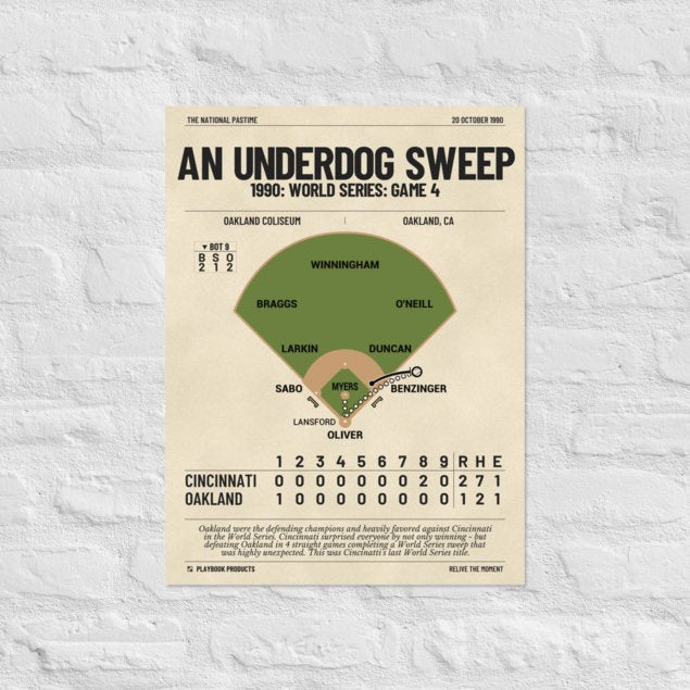 Greatest Cincinnati Reds Plays Poster: An Underdog Sweep (1990)