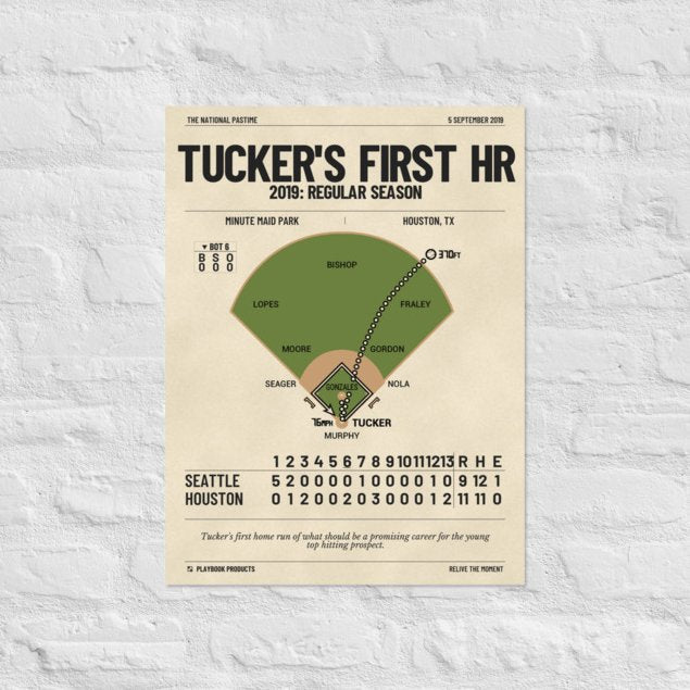 Greatest Houston Astros Plays Poster: Tucker's First HR (2019)