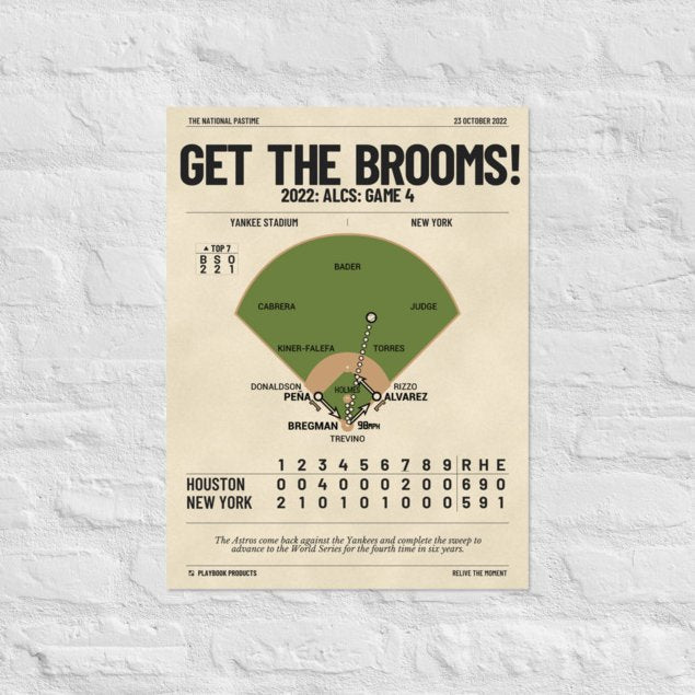 Greatest Houston Astros Plays Poster: Get the brooms! (2022)