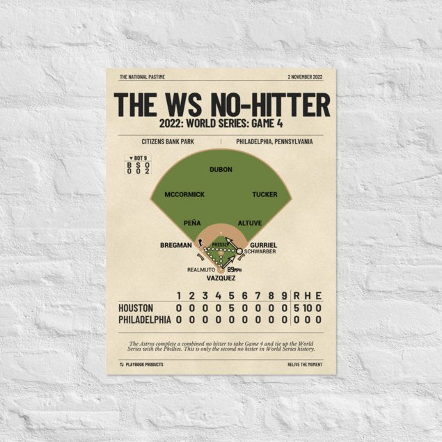 Greatest Houston Astros Plays Poster: The WS No-Hitter (2022)