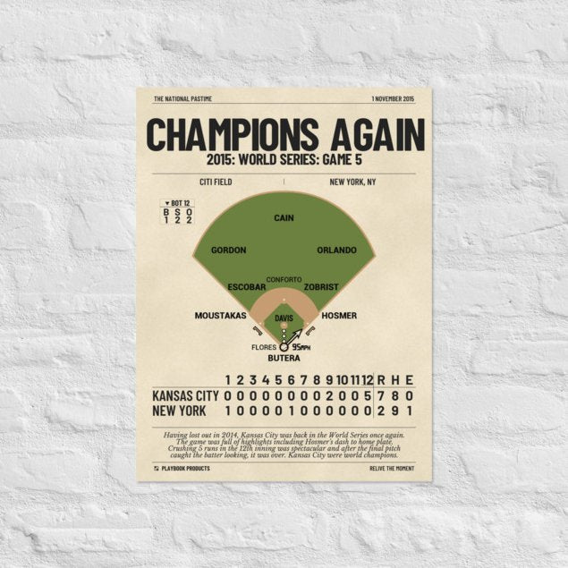 Greatest Kansas City Royals Plays Poster: Champions Again (2015)