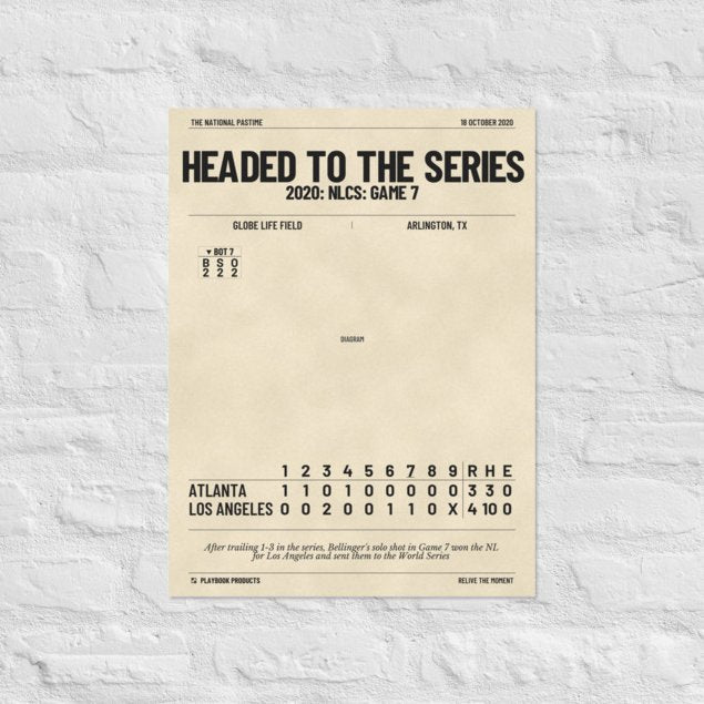 Greatest Los Angeles Dodgers Plays Poster: Headed to the Series (2020)