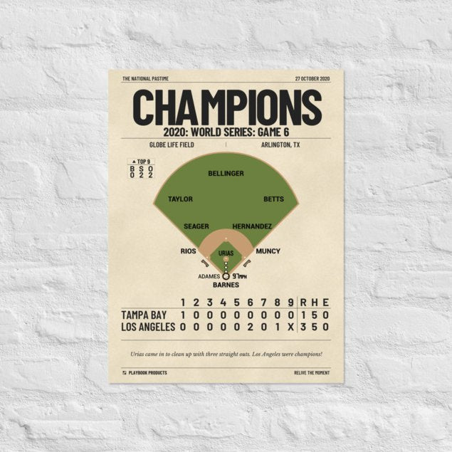 Greatest Los Angeles Dodgers Plays Poster: Champions (2020)