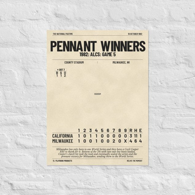Greatest Milwaukee Brewers Plays Poster: Pennant Winners (1982)
