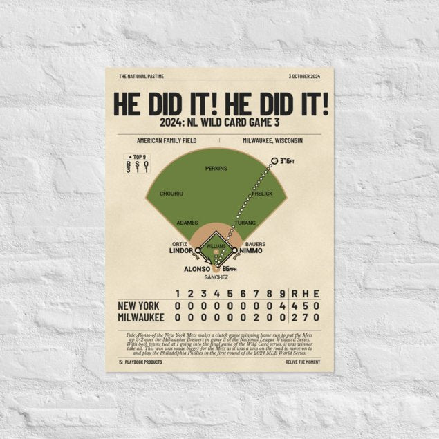 Greatest New York Mets Plays Poster: He did it! He did it! (2024)