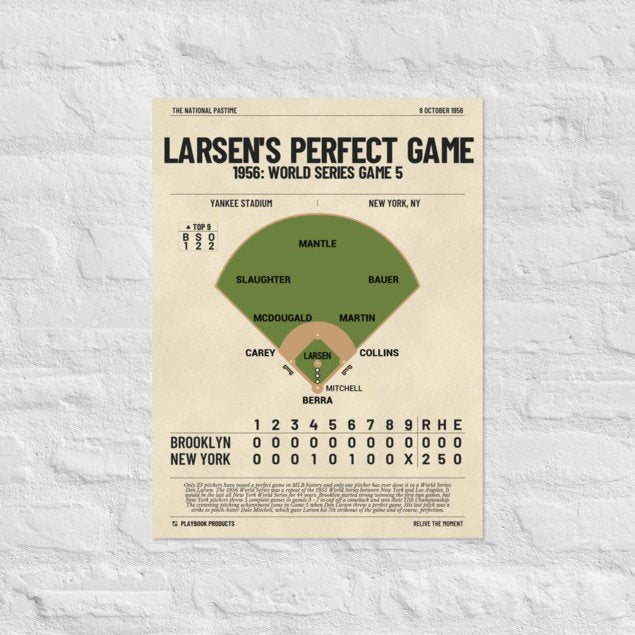 Greatest New York Yankees Plays Poster: Larsen's perfect game (1956)