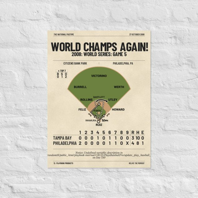 Greatest Philadelphia Phillies Plays Poster: World Champs Again! (2008)
