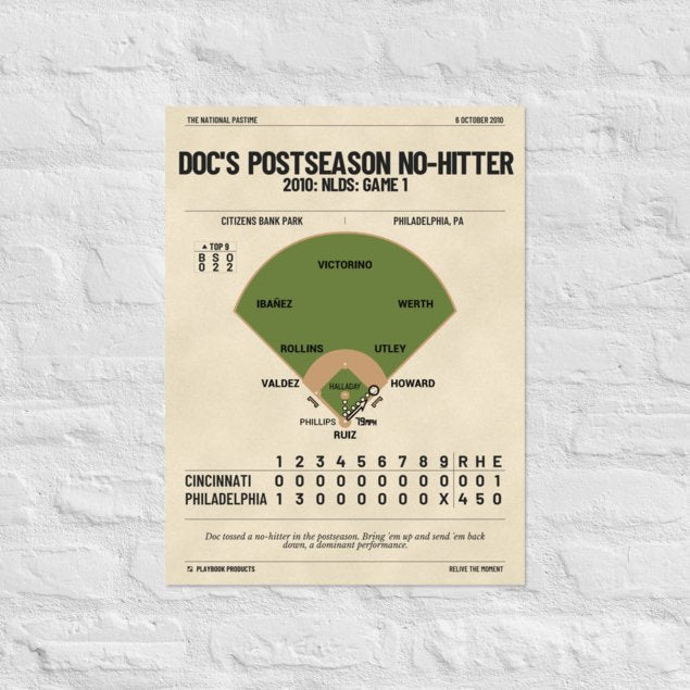 Greatest Philadelphia Phillies Plays Poster: Doc's Postseason No-Hitter (2010)