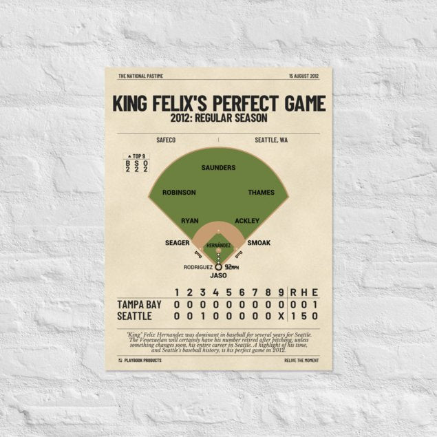 Greatest Seattle Mariners Plays Poster: King Felix's Perfect Game (2012)