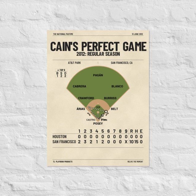 Greatest San Francisco Giants Plays Poster: Cain's Perfect Game (2012)