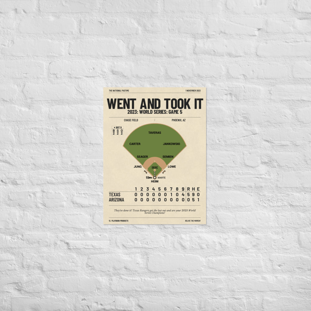 Greatest Texas Rangers Plays Poster: Went and Took It (2023)