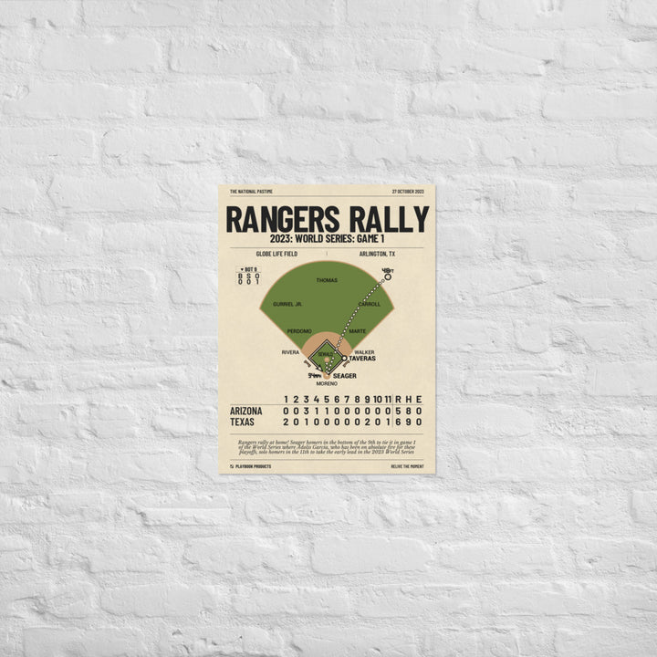 Greatest Texas Rangers Plays Poster: Rangers Rally (2023)