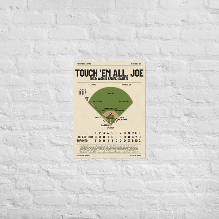 Greatest Toronto Blue Jays Plays Poster: Touch 'em all, Joe (1993)