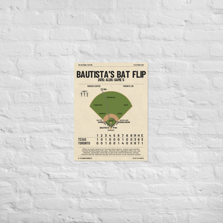 Greatest Toronto Blue Jays Plays Poster: Bautista's Bat Flip (2015)