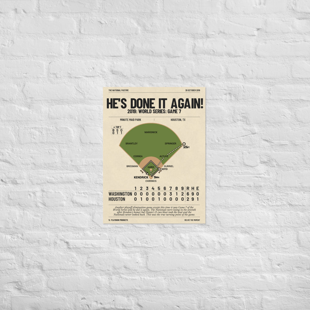 Greatest Washington Nationals Plays Poster: He's Done It Again! (2019)