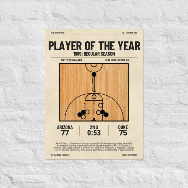 Greatest Arizona Basketball Plays Poster: Player of the Year (1989)