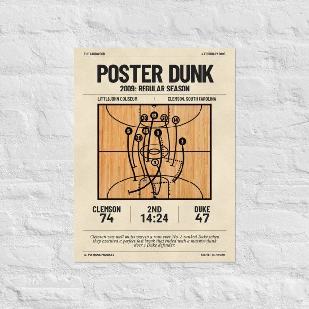 Greatest Clemson Basketball Plays Poster: Poster dunk (2009)