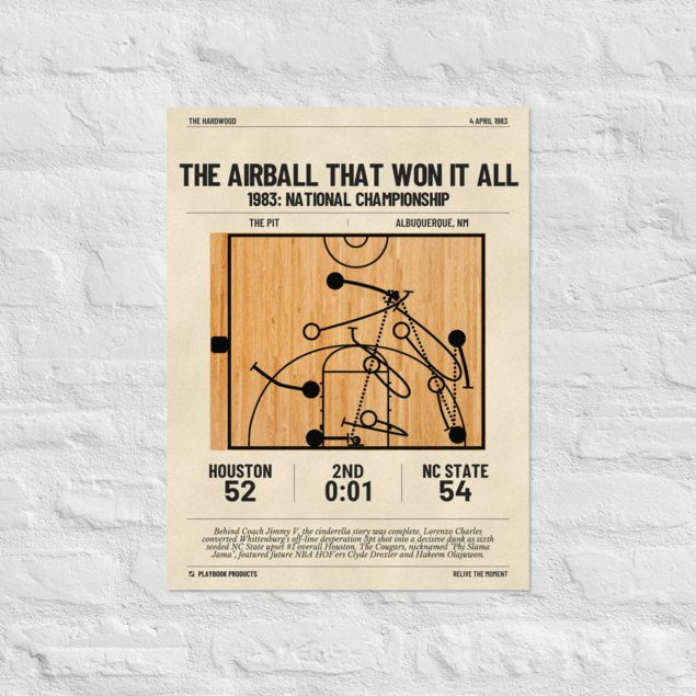 Greatest NC State Basketball Plays Poster: The airball that won it all (1983)