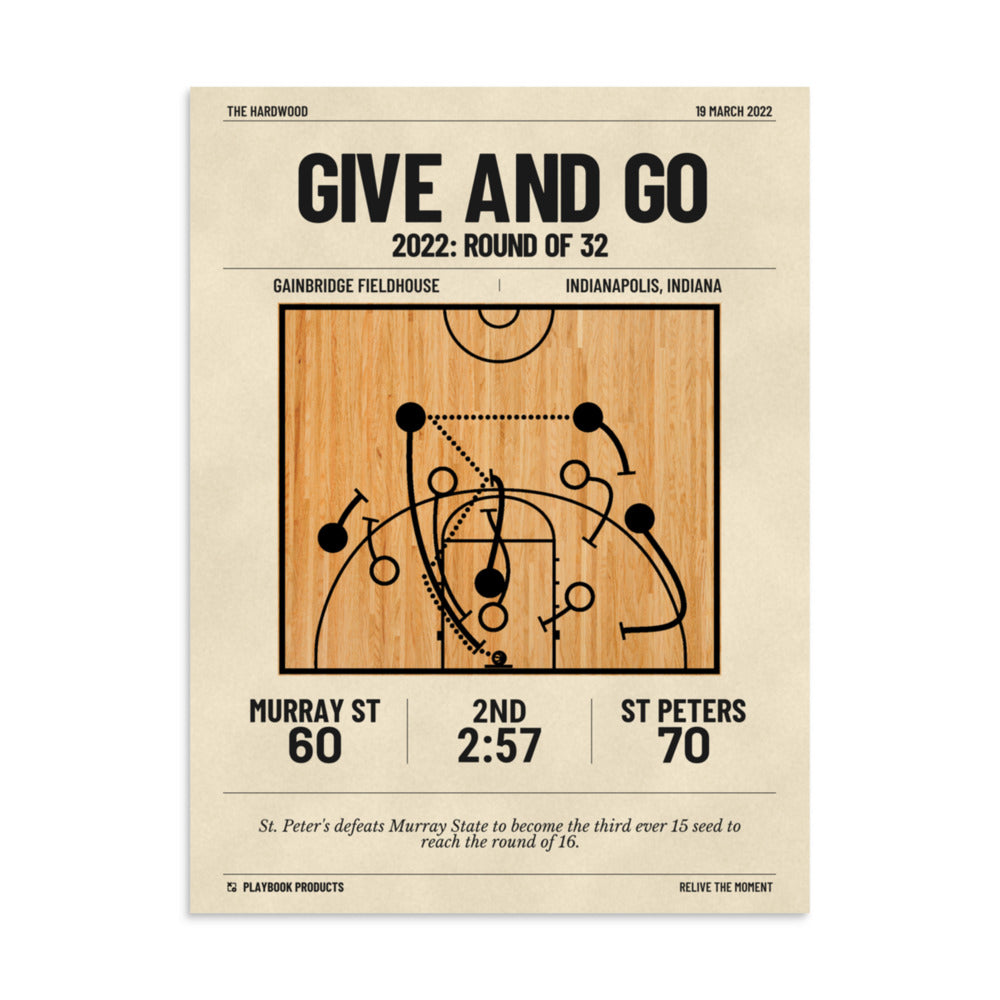 Greatest St. Peter's Basketball Plays Poster: Give and go (2022)