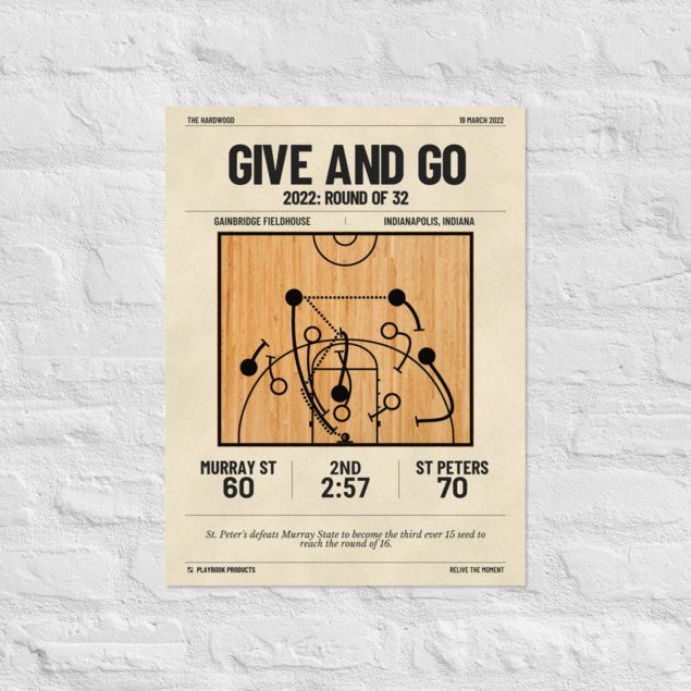 Greatest St. Peter's Basketball Plays Poster: Give and go (2022)