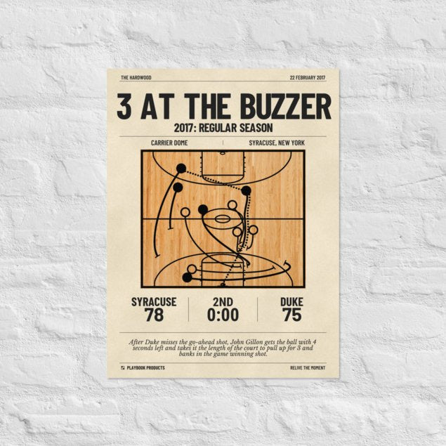 Greatest Syracuse Basketball Plays Poster: 3 at the Buzzer (2017)