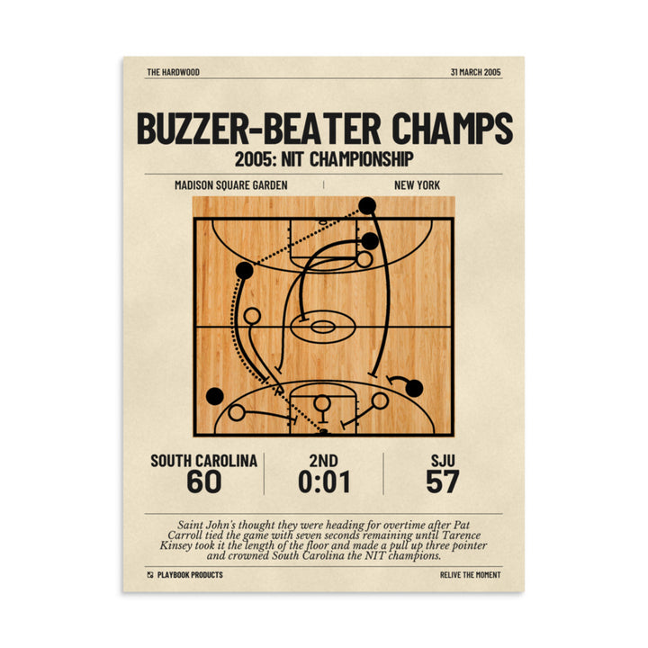 Greatest South Carolina Basketball Plays Poster: Buzzer-beater champs (2005)