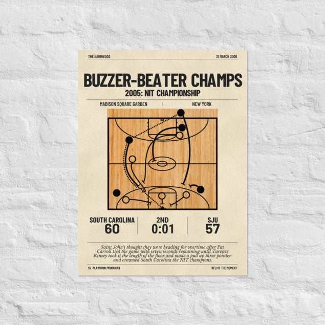 Greatest South Carolina Basketball Plays Poster: Buzzer-beater champs (2005)