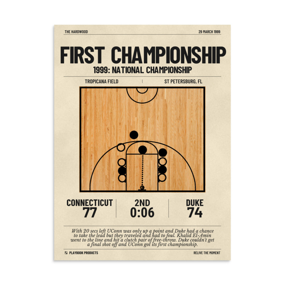 Greatest UCONN Basketball Plays Poster: First championship (1999)