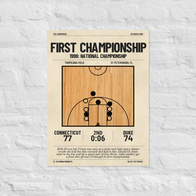 Greatest UCONN Basketball Plays Poster: First championship (1999)