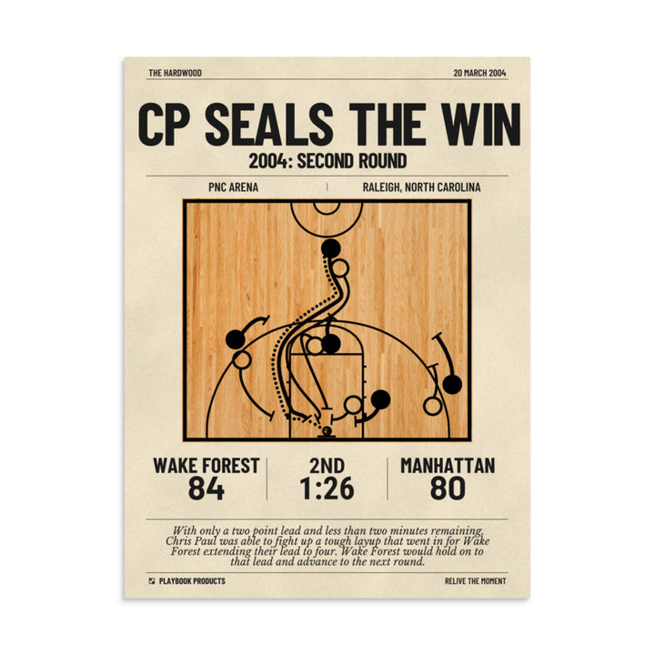 Greatest Wake Forest Basketball Plays Poster: CP seals the win (2004)