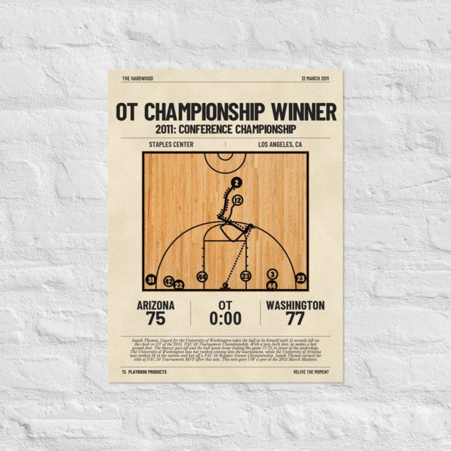 Greatest Washington Basketball Plays Poster: OT Championship Winner (2011)