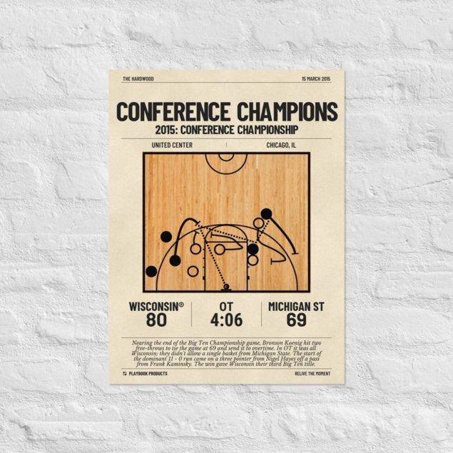 Greatest Wisconsin Basketball Plays Poster: Conference Champions (2015)