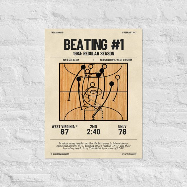 Greatest West Virginia Basketball Plays Poster: Beating #1 (1983)