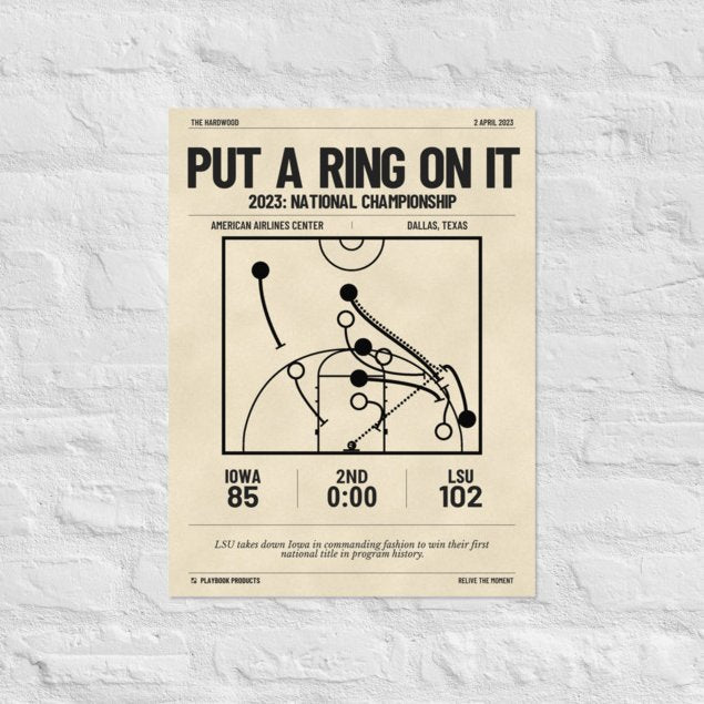 Greatest LSU Basketball Women's Plays Poster: Put a ring on it (2023)