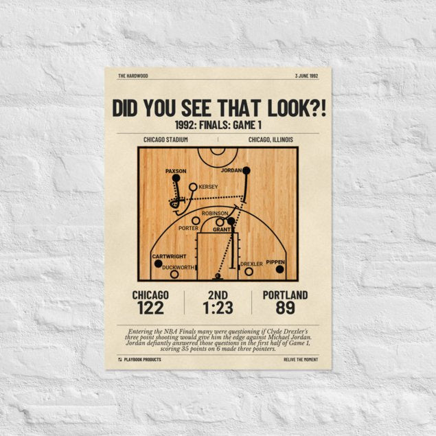 Greatest Chicago Bulls Plays Poster: Did you see that look?! (1992)