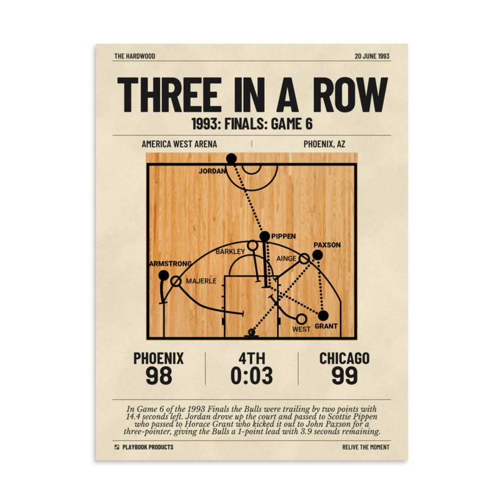 Greatest Chicago Bulls Plays Poster: Three in a row (1993)