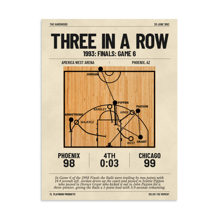 Greatest Chicago Bulls Plays Poster: Three in a row (1993)