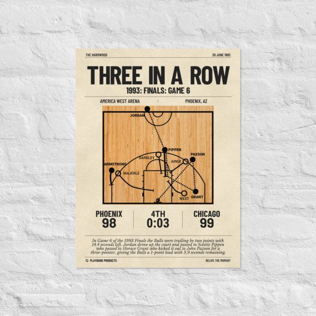 Greatest Chicago Bulls Plays Poster: Three in a row (1993)