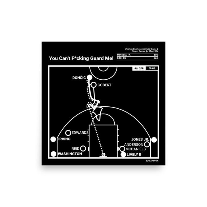 Dallas Mavericks Greatest Plays Poster: You Can't F*cking Guard Me! (2024)
