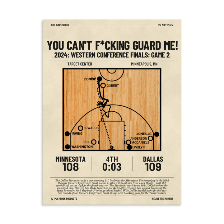 Greatest Dallas Mavericks Plays Poster: You Can't F*cking Guard Me! (2024)