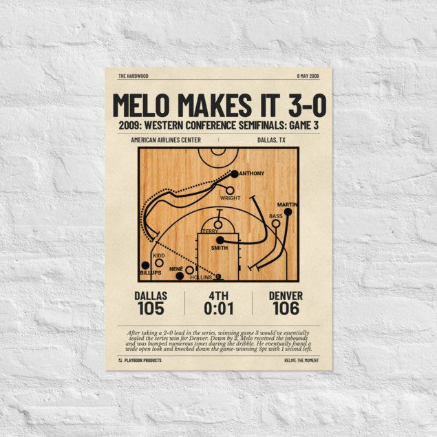 Greatest Denver Nuggets Plays Poster: Melo Makes it 3-0 (2009)