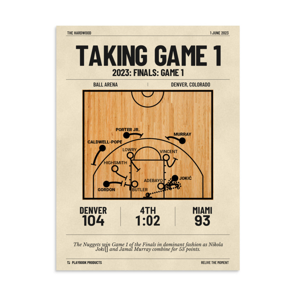 Greatest Denver Nuggets Plays Poster: Taking Game 1 (2023)