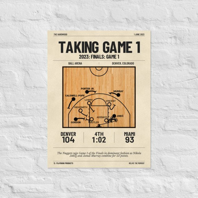 Greatest Denver Nuggets Plays Poster: Taking Game 1 (2023)
