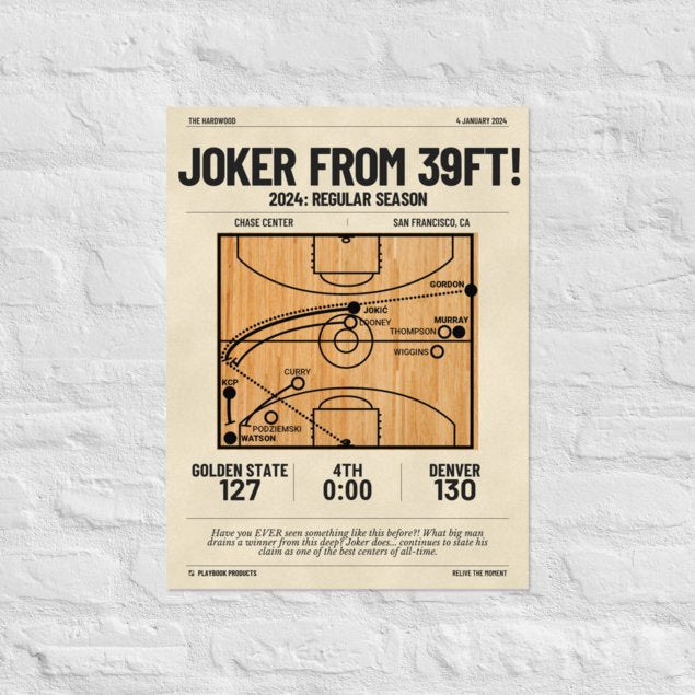 Greatest Denver Nuggets Plays Poster: Joker from 39ft! (2024)