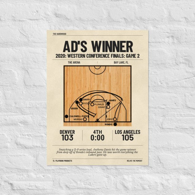 Greatest Los Angeles Lakers Plays Poster: AD's Winner (2020)