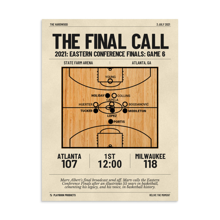 Greatest Milwaukee Bucks Plays Poster: The Final Call (2021)