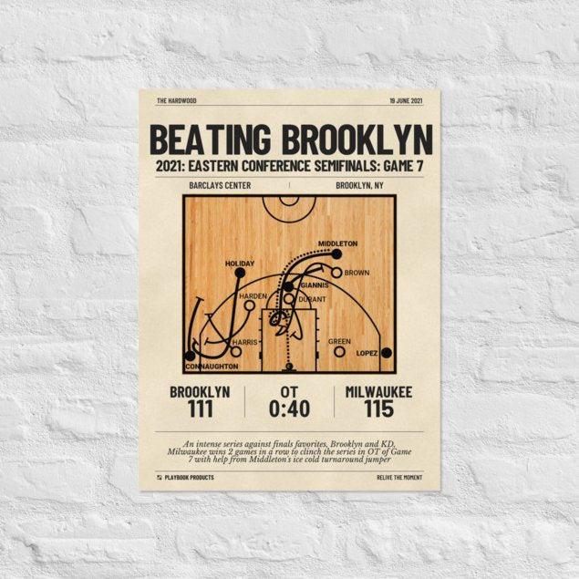 Greatest Milwaukee Bucks Plays Poster: Beating Brooklyn (2021)