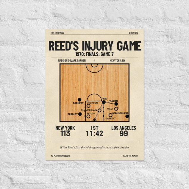 Greatest New York Knicks Plays Poster: Reed's injury game (1970)