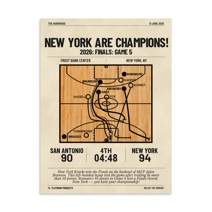 Greatest New York Knicks Plays Poster: New York Are Champions! (2026)